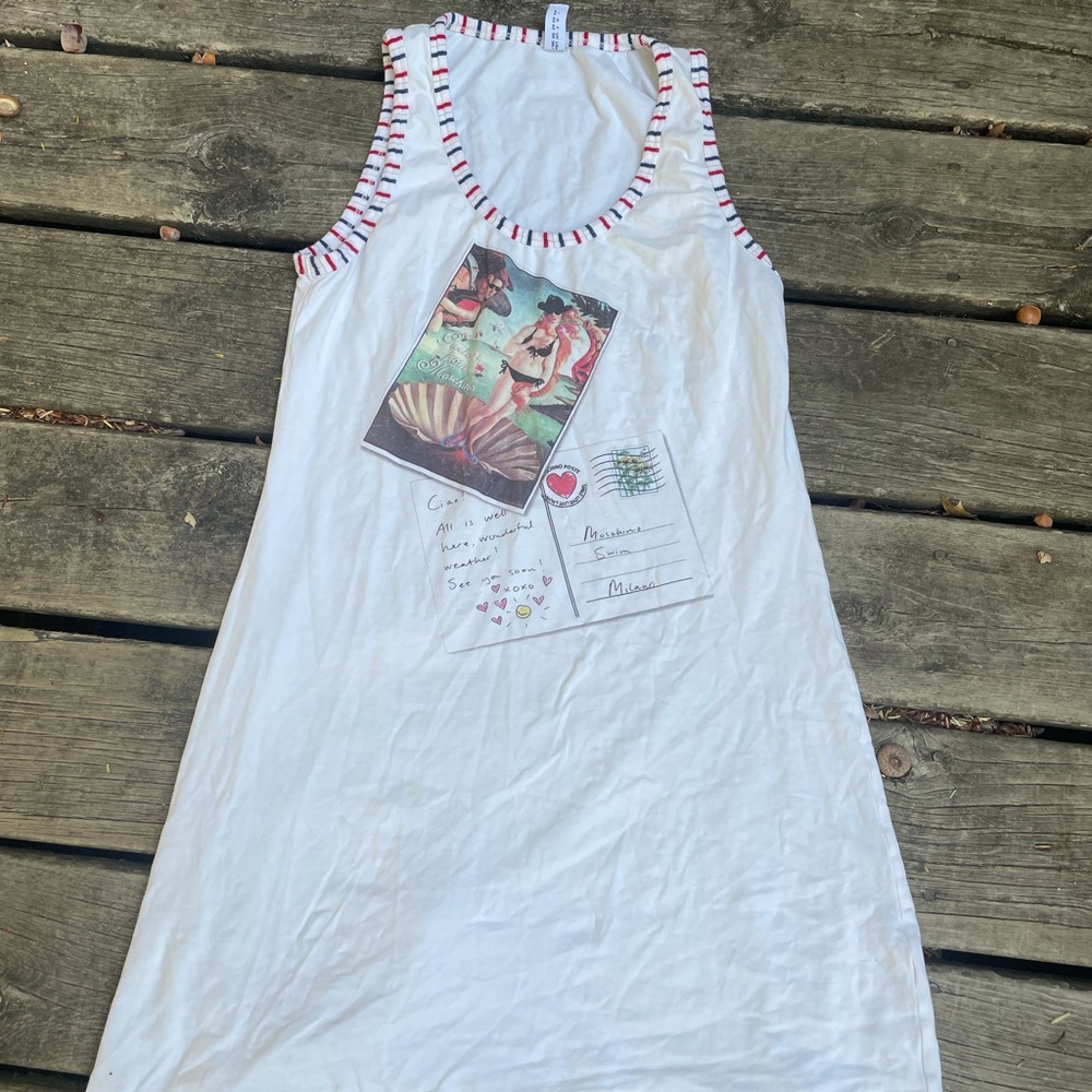 moschino swim postcard dress